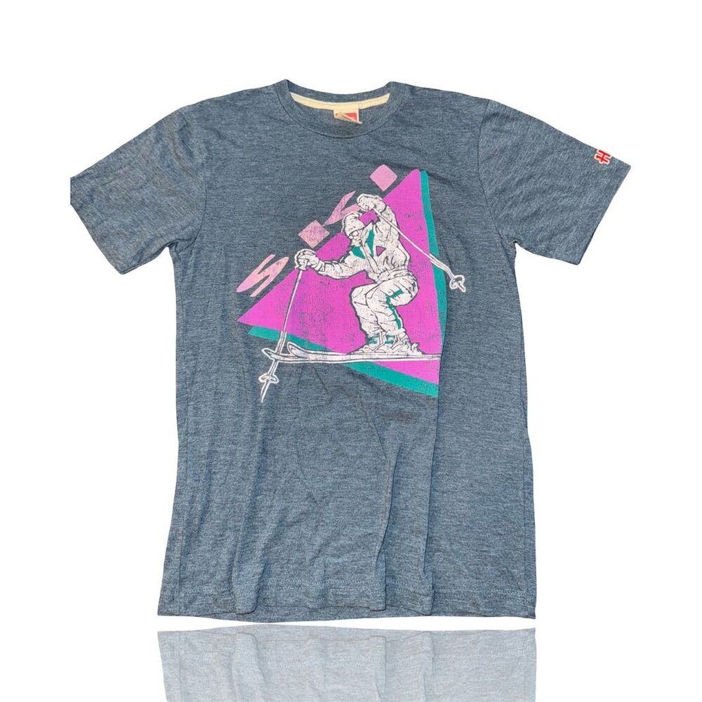Homage Vintage Ski Graphic T-Shirt XS Unisex Retro Winter Tee